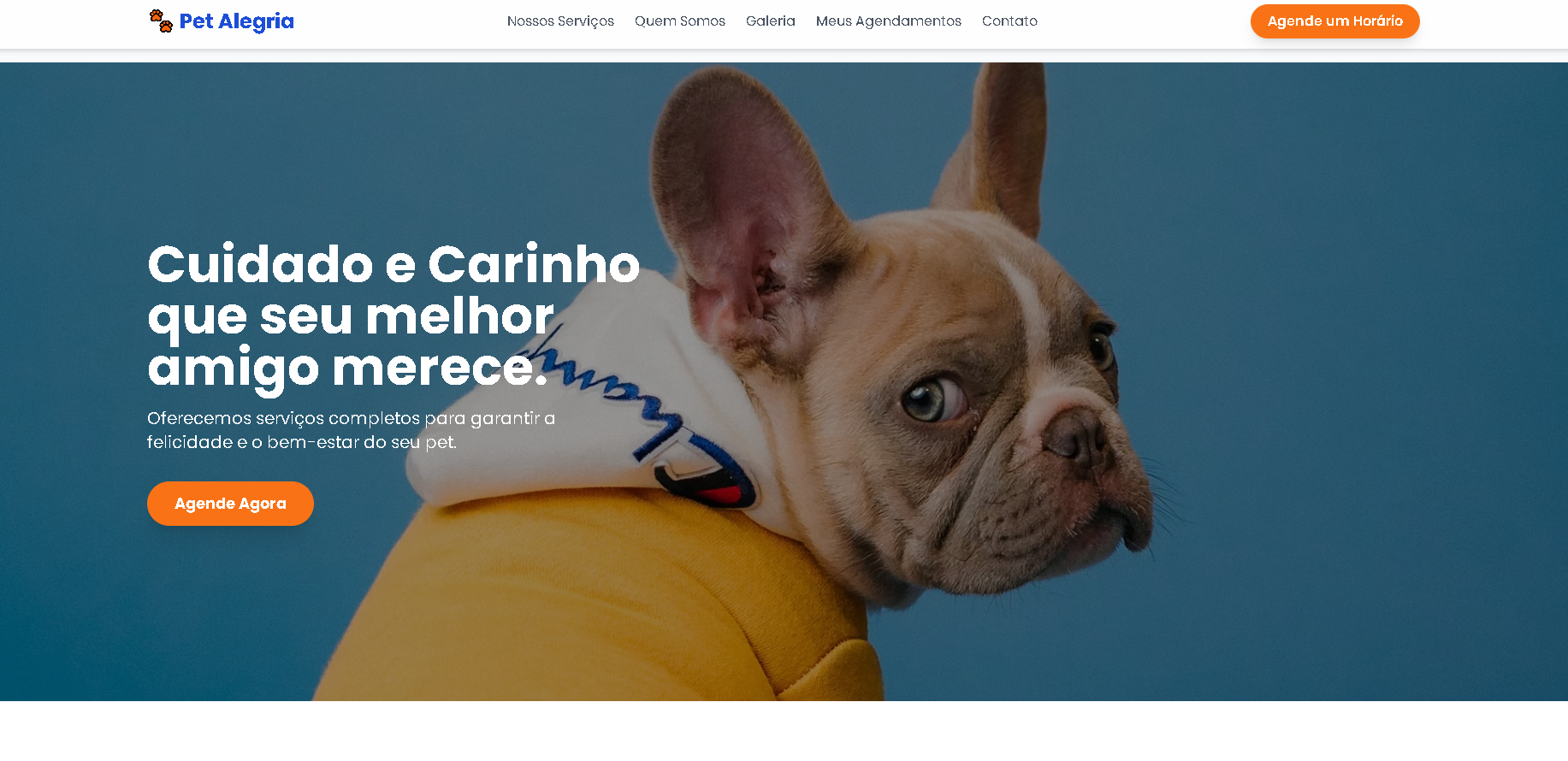 Preview do site para Pet Shop